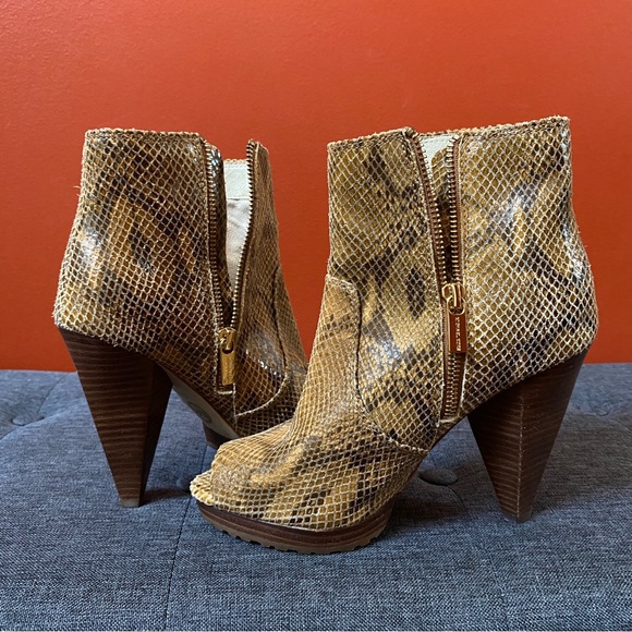 Michael Kors Peep Toe ‘Snake Skin’ Ankle Booties - Picture 2 of 14
